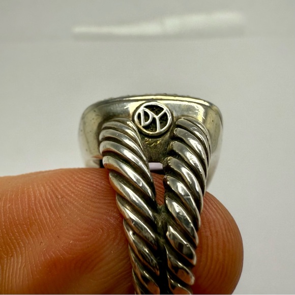 David Yurman Albion 14mm Amethyst & Diamond Ring | Sterling Silver | Siz… - Picture 4 of 10